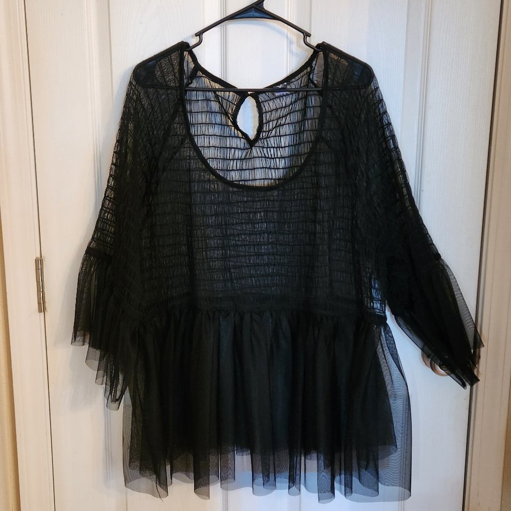 Black Overlay Blouse